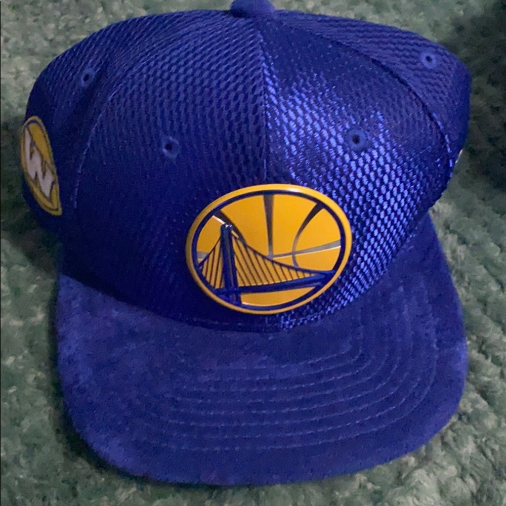 Blue warriors hat suede brim